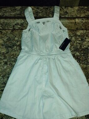 NWT🌟14  HABITUAL Girl White Eyelet Cutout Romper - Triple White🤍​ Nwt
